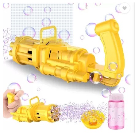 Mainan tembakan balon gelembung air sabun bubble gun pistol anak busa genggaman tangan game outdoor batre bahan ramah lingkungan aman