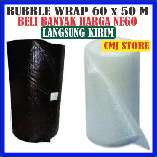 

BUBBLE WRAP 60CM X 50M Hitam Bening Selalu READY