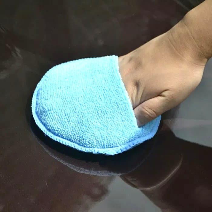 MICROFIBER PAD APLIKASI POLES WAXING BODY MOBIL MOTOR BIRU BULAT - BS405