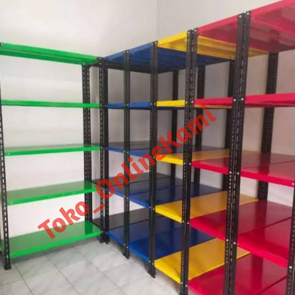 Rak Besi / Rak Gudang / Rak Barang / Rak besi siku / rak besi 5 susun / Rak besi murah