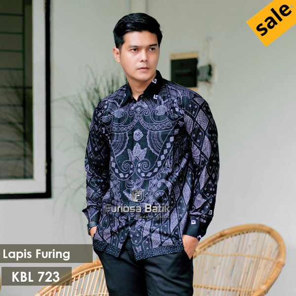 Atasan Kemeja Batik Pria Lengan Panjang Perwira By Furiosa Full Furing