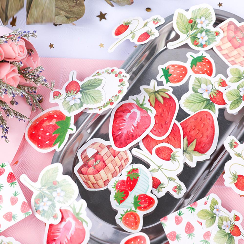 [Elegan] Strawberry Stiker Hias Hadiah Anak Lucu Kreatif Alat Tulis Sticker Marker Buku Kantor Sekolah Supply Sticky Notes