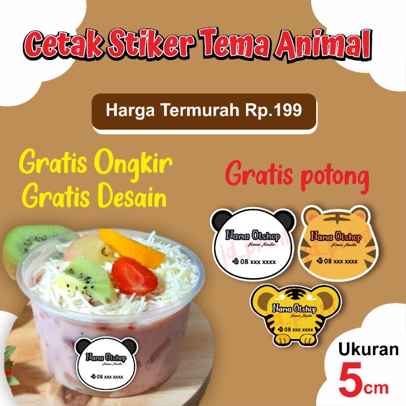 

Label Salad Buah/Kue Kering/Makanan/Minuman/Bentuk Animal Lucu/Termurah