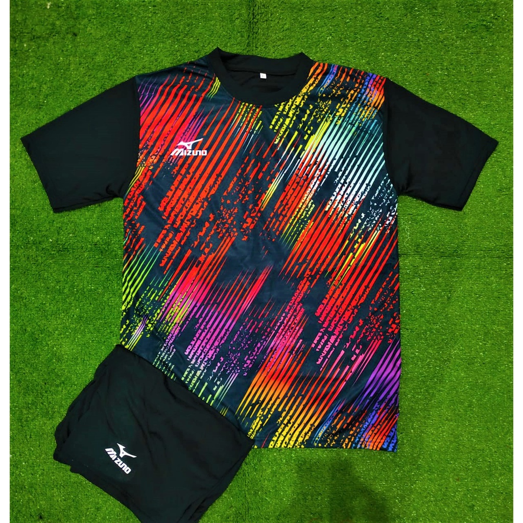 Stelan & Atasan Kaos Olahraga Mizuno Volly Wanita & Pria Dewasa//Baju Bola Futsal Volly Printing Siz