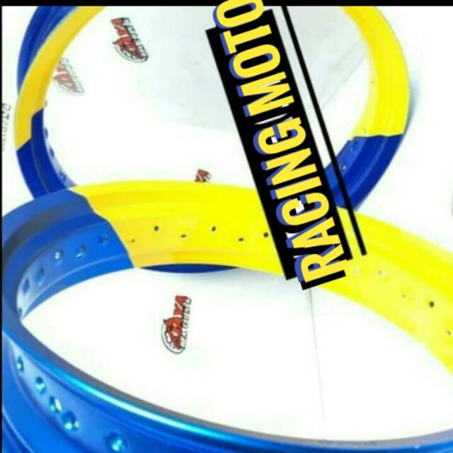 SEPASANG VELG CHAMP TAPAK LEBAR RING 17X350-300 HOLE 36 BAHAN ALUMENIUM RIM
