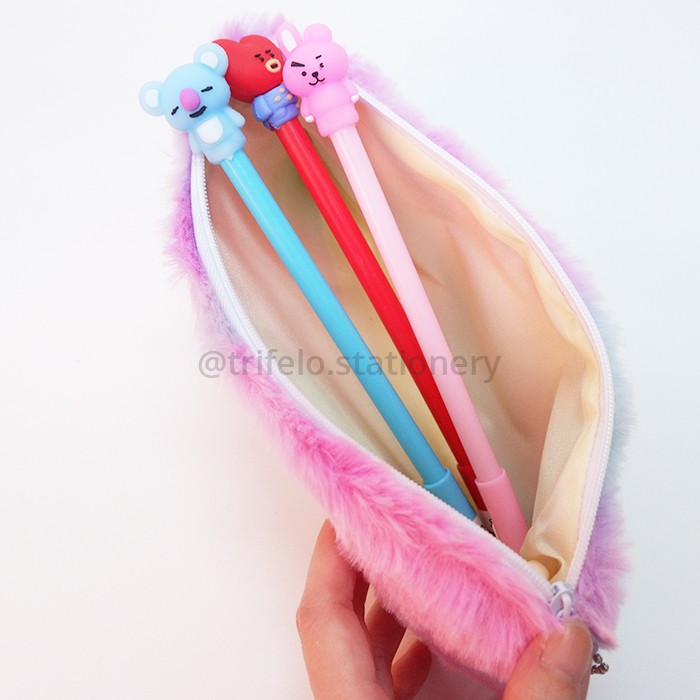 

Pencil case soft plush / Tempat pensil bulu unicorn gradasi 6631-3