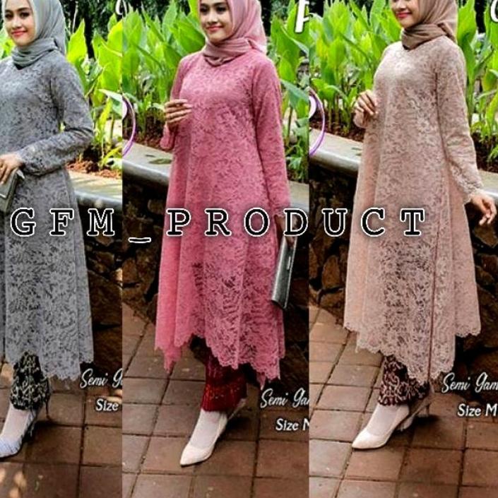 SETELAN KEBAYA SEMI GAMIS BROKAT TUNIK UMBRELLA > KEBAYA MODERN / KEBAYA REMAJA / KEBAYA FAVORITE > 