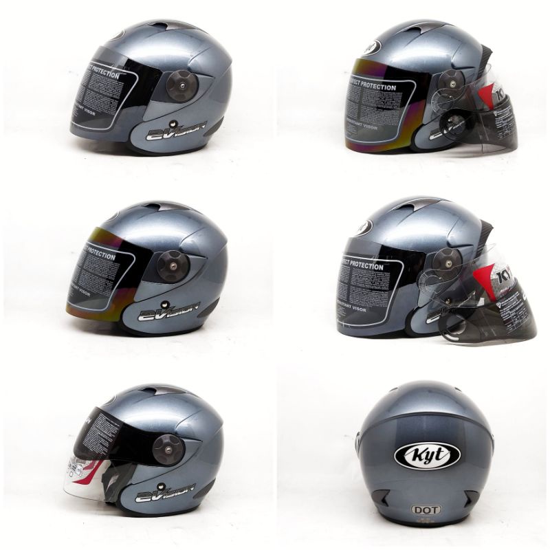 Helm Kyt 2 Vision All Grey Paket Ganteng