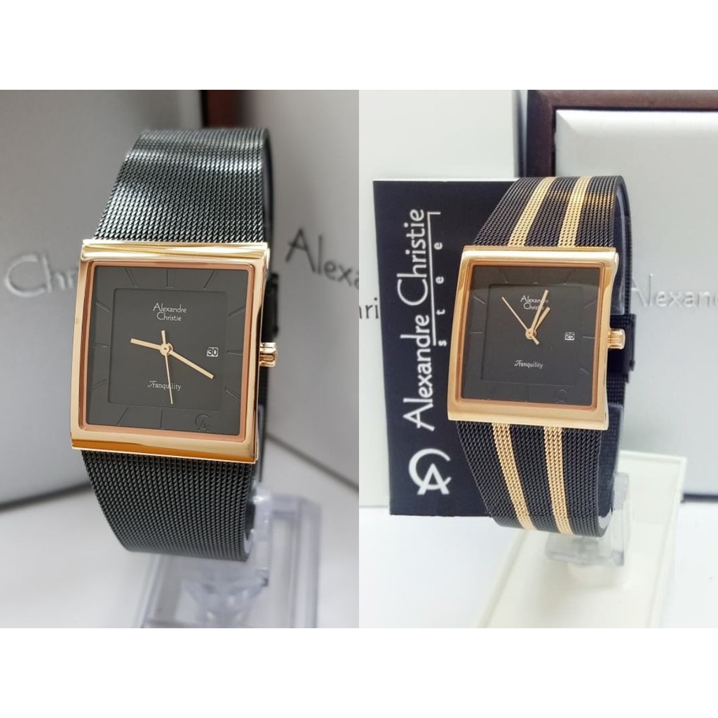 [ORIGINAL 100% ] ALEXANDRE CHRISTIE AC 8333 LD BLACK ROSEGOLD / JAM TANGAN WANITA GARANSI RESMI 1THN