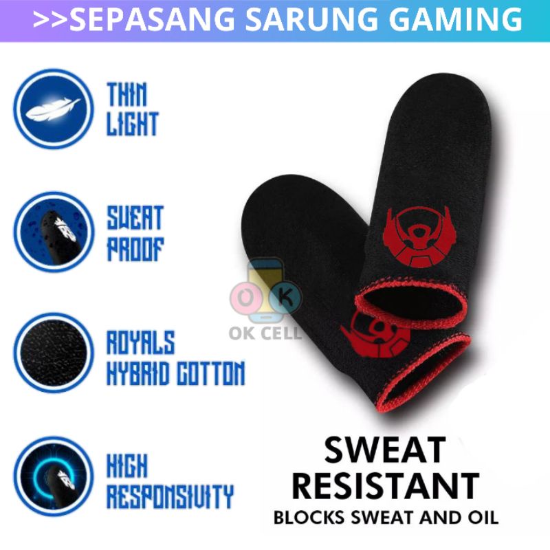 2Pcs BIGETRON Sarung Gamers Anti Keringat Sleeve Finger Touch Screen Game ML FF PUBGM MOBILE LEGEND