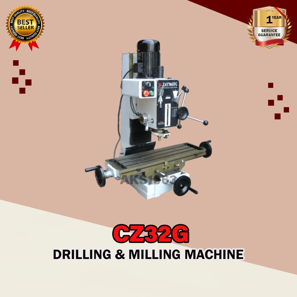 Mesin Bor Duduk 0,75 Kw 32mm Drilling Milling Machine AKS - CZ32G