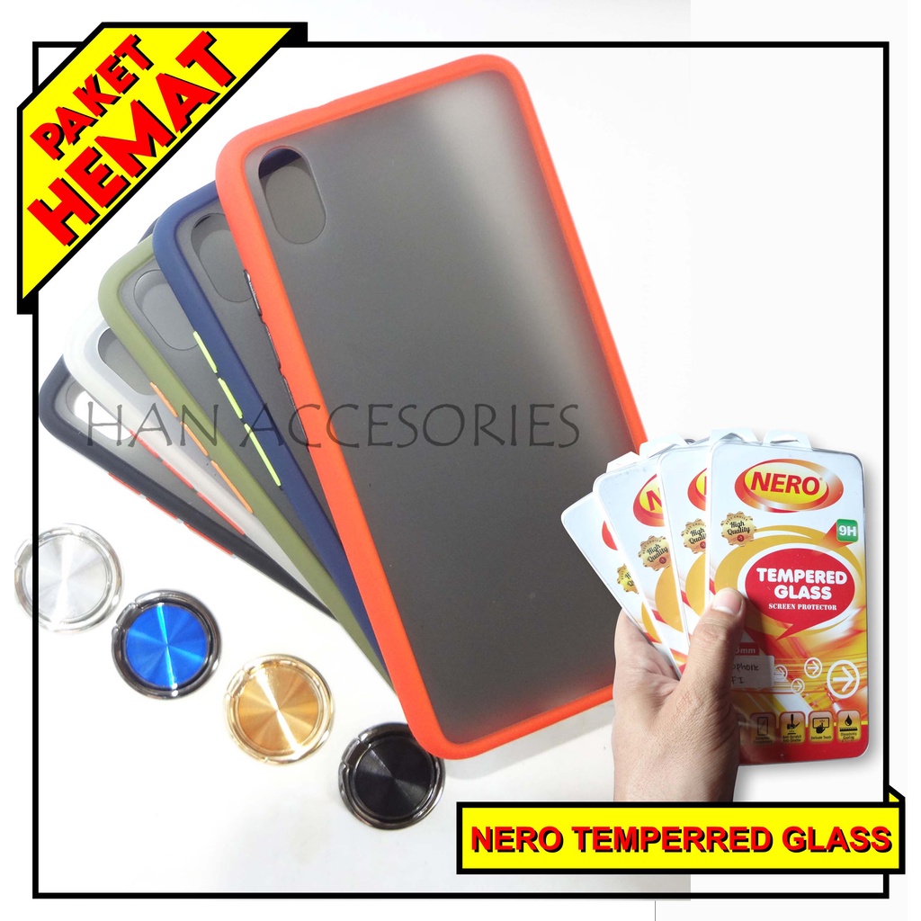 (PAKET HEMAT) Case Fuze Dove + Temperred Glass Xiaomi Redmi 7A/8/8A/8A PRO/9/9A Hardcase / Matte Colour / Case Candy