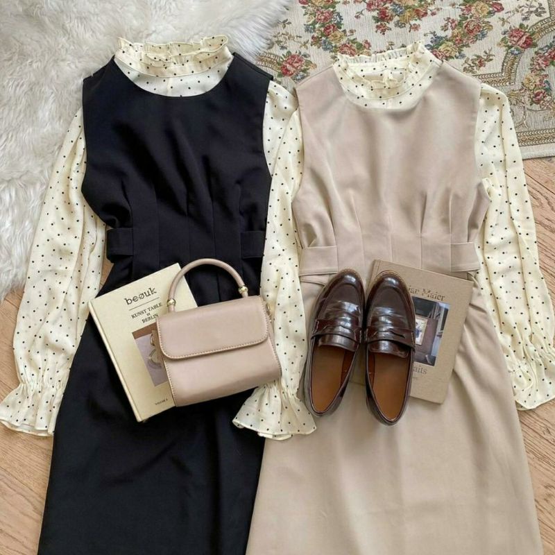 Dabin Dress Overall Gaya Vintage Retro Korea
