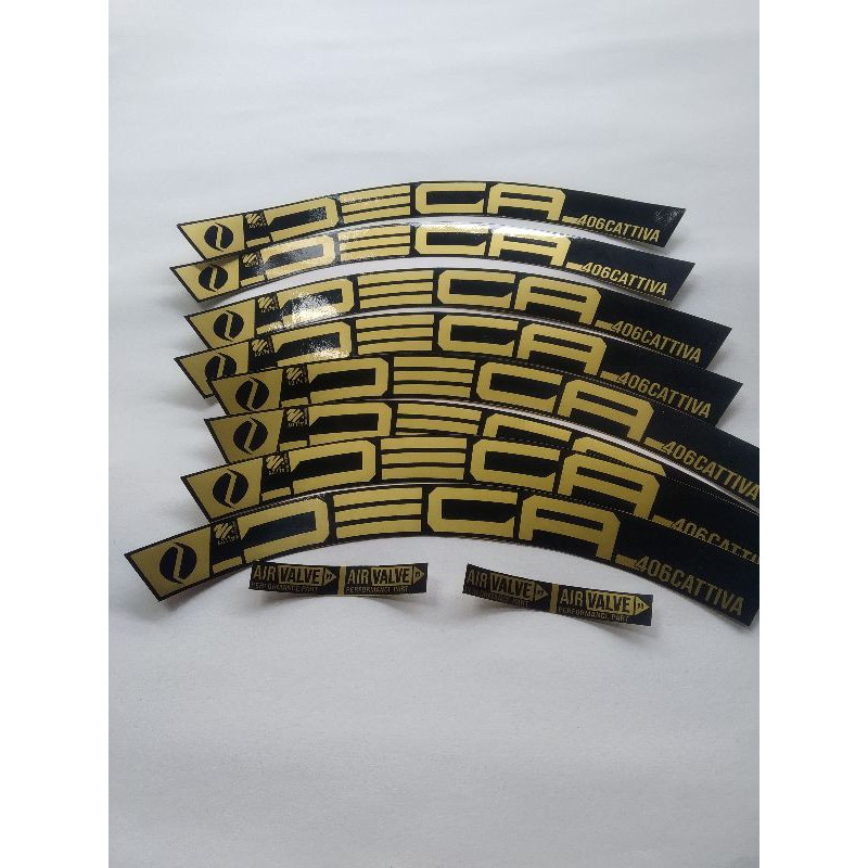 stiker decal velg rim sepeda lipat folding warna gold ring 16 plus 18 inch lebar 2 cm