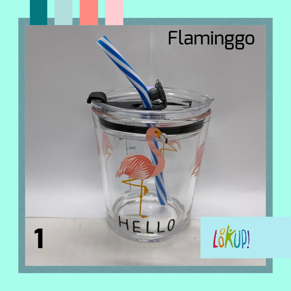 Gelas Kaca Motif/Tumbler kaca /Thumbler kaca/Botol Minum /Gelas Minum Sedotan/Mug/Cangkir 350ml