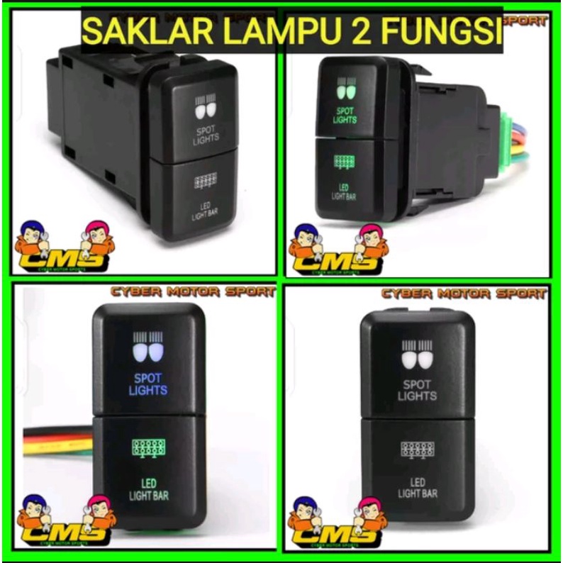 saklar lampu mobil 2 port . saklar 2in1 . saklar lampu. saklar foglamp . saklar daymaker . saklar