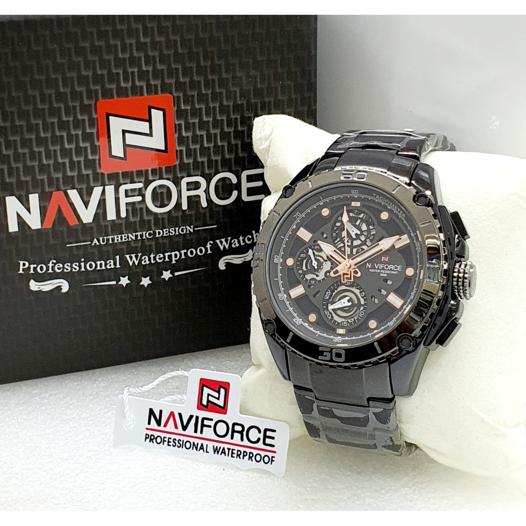 Naviforce Original Nf9179 Jam Tangan Pria Stainless Steel Hitam Shopee Indonesia