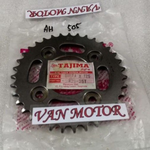 Gir | Gear Belakang SUPRA X 125, KARISMA, SUPRA FIT NEW, REVO ABS,VBLADE 428*35 . TAJIMA