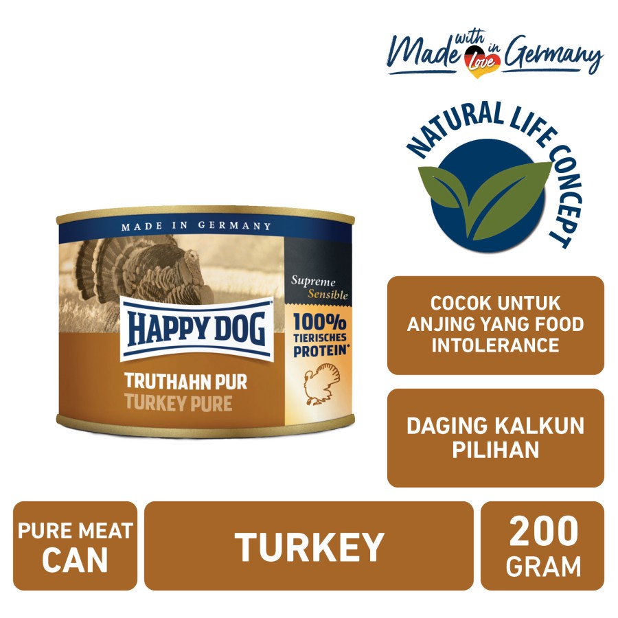 Happy Dog Makanan Anjing Basah Premium Pure Meat TURKEY Wet Food 200gr