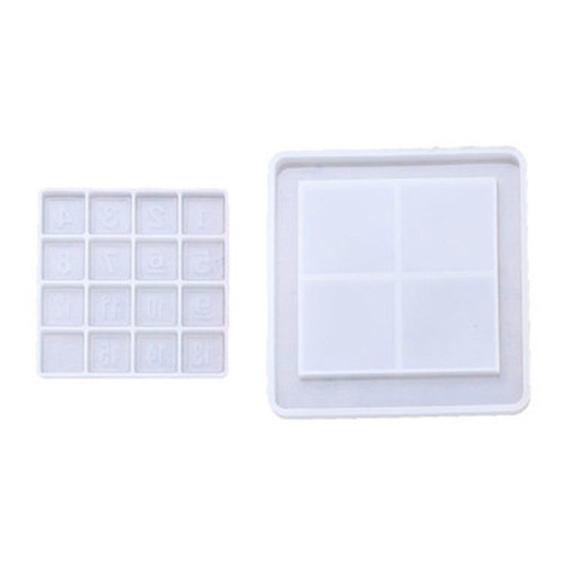 2pcs / Set Cetakan Puzzle Kristal Epoxy Resin Bentuk Angka Digital Bahan Silikon Untuk Kerajinan