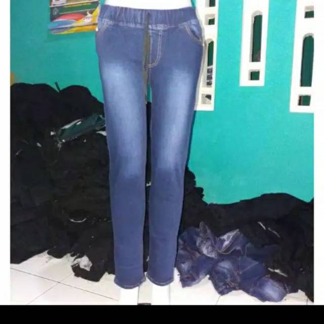 Celana Jeans Legging Karet Wanita Slimfit