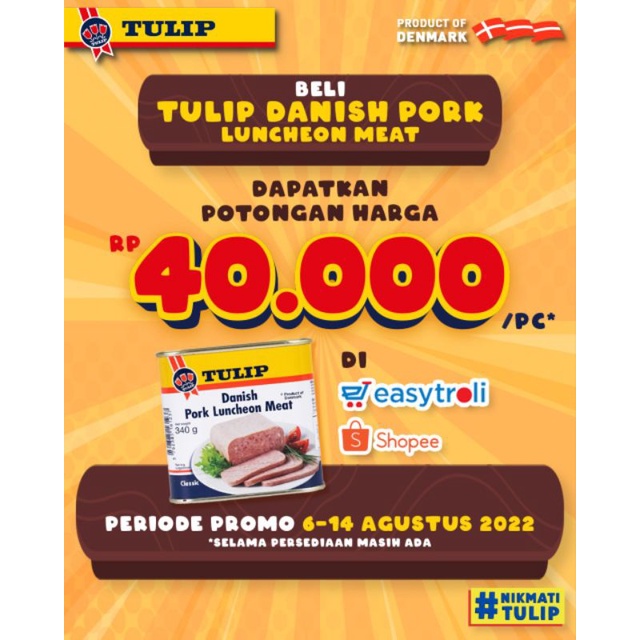 

QH Tulip Danish Pork Luncheon Meat 340 gr Classic