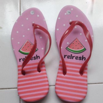 SENDAL JEPIT SANDAL SPON SANDAL RUMAHAN MOTIF SEMANGKA TERBARU BISA COD BISA GROSIR