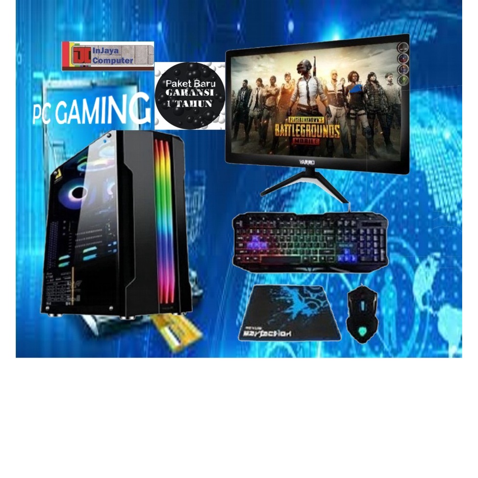 Pc gaming lengkap core i7 Ram 8 gb Vga 2 gb LED 19" siap pakai Injaya Komputer plus bonus