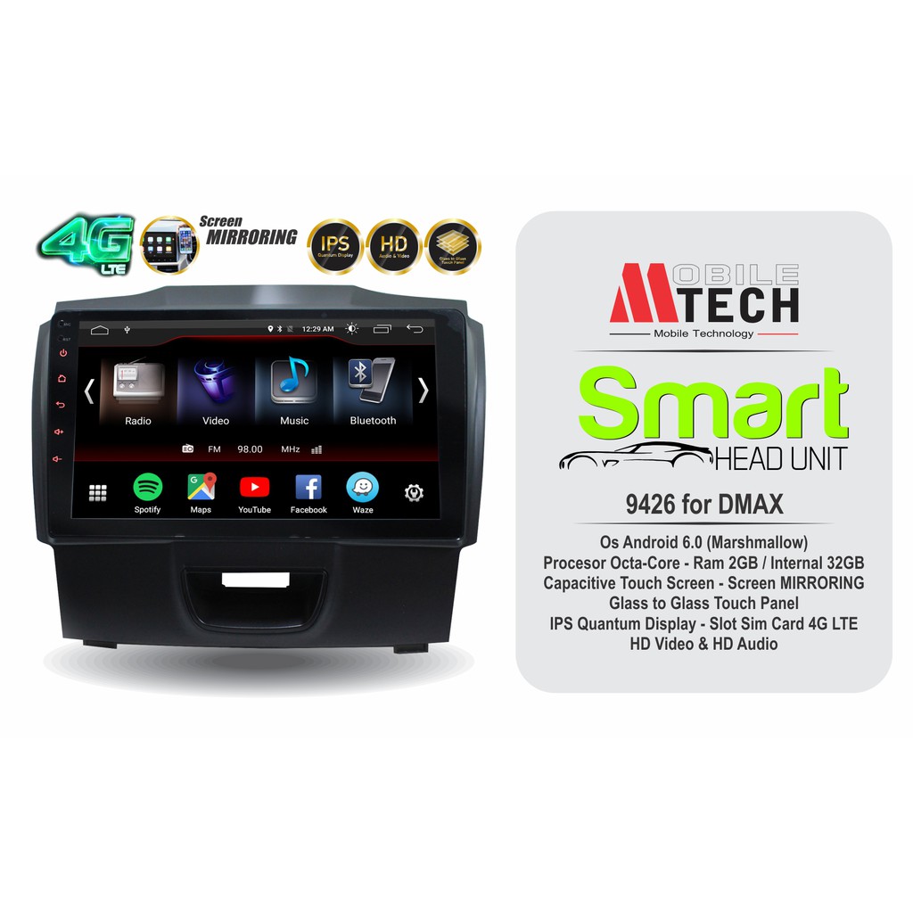 Mtech Head Unit Android Isuzu DMAX