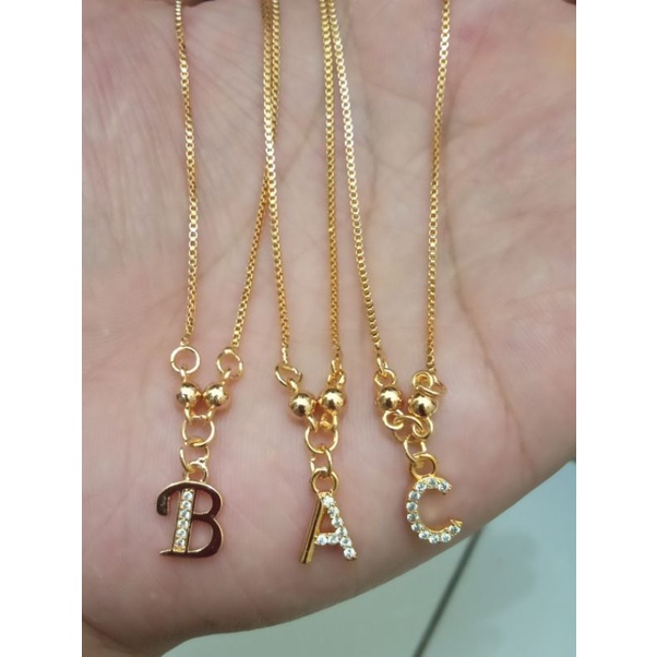 X33-Kalung huruf anak-anak xuping berlapis emas dengan mata zircon uk35cm