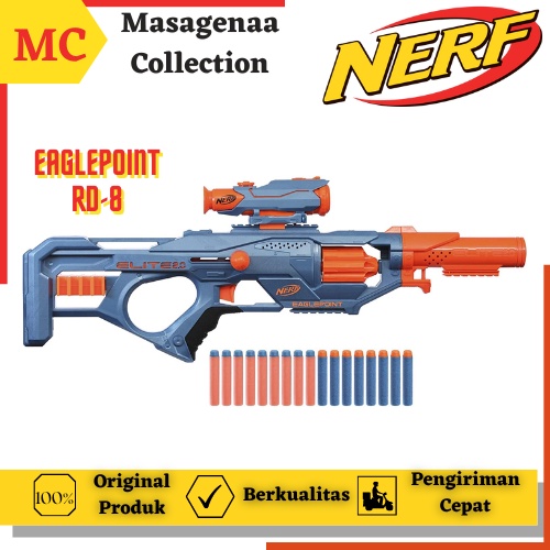 Tembak Tembakan Pistol Pistolan Mainan Maenan Nerf Elite Elit 2.0 Eaglepoint RD-8 Blaster Shotgun Sh