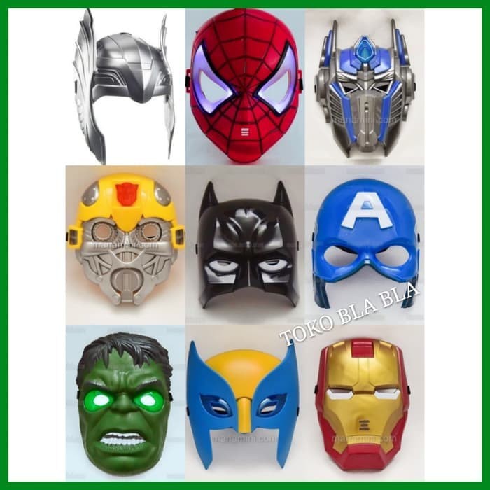  mainan  anak topeng super hero avengers spiderman hulk 