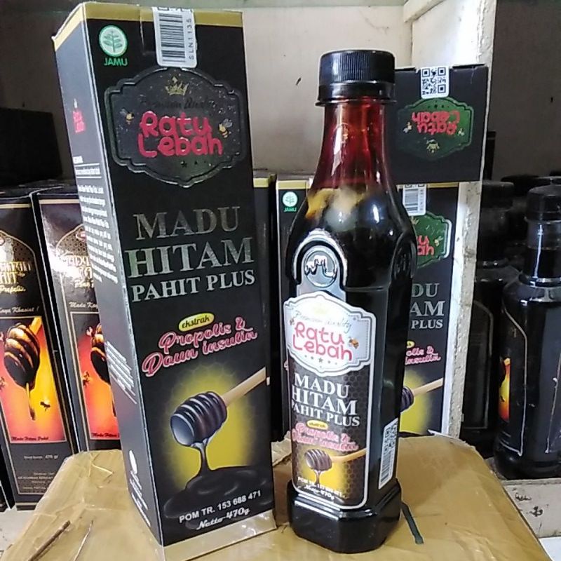 

Madu pahit ratu lebah | Madu hitam pahit plus exstrak propolis dan daun insulin | premium quality | 470 gr | 100%original BPOM