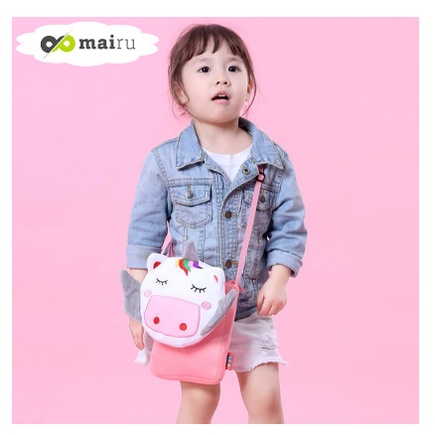 Mairu Tas Sekolah Anak Boneka Karakter Binatang Zoo Edition  Selempang Sling Bag 8802 Bonus Kacamata Anti Radiasi Anak P5037