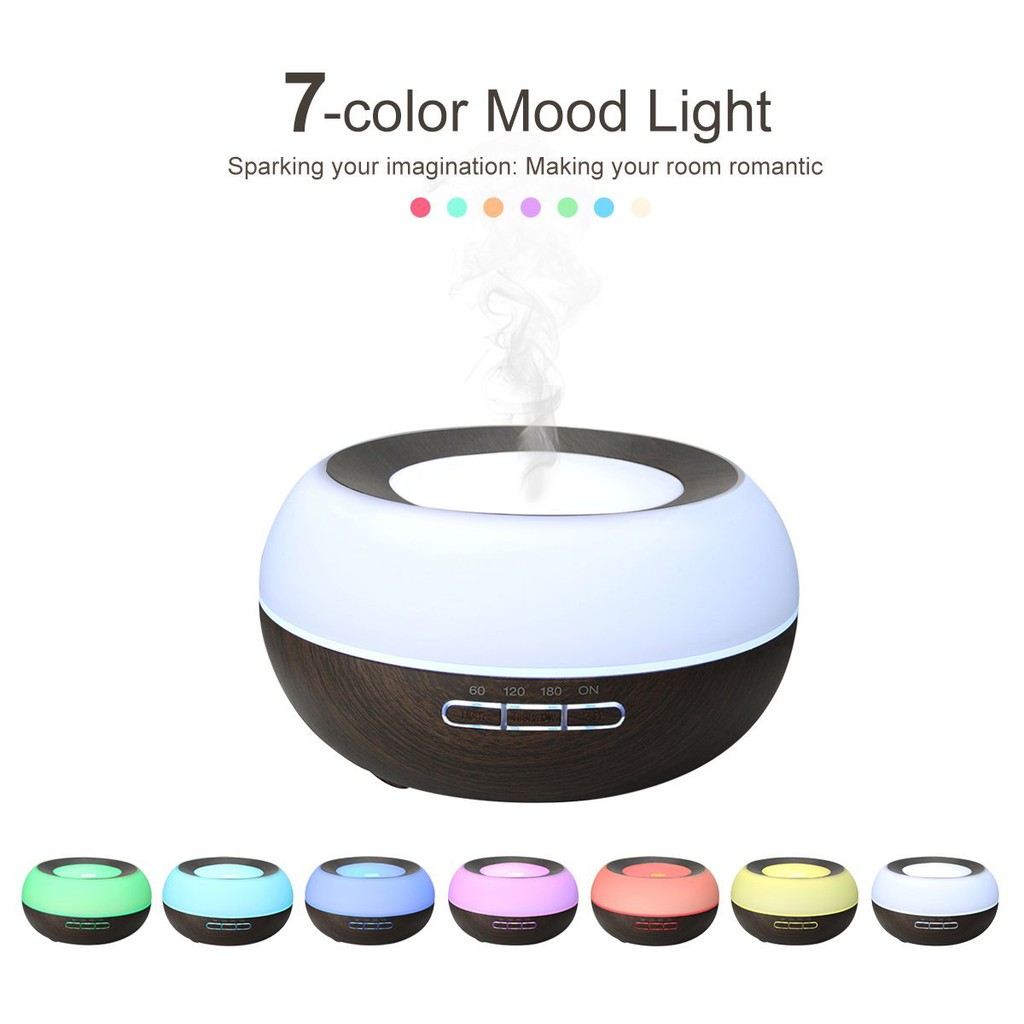H01 Essential Oil Aromatherapy Diffuser Humidifier 7 Colors Mood Light - Kapasitas 300ml