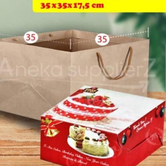 

❆ Paper Bag Kue Cake Box | 35x35x17.5 cm|A2 ( 10PC ) ✼