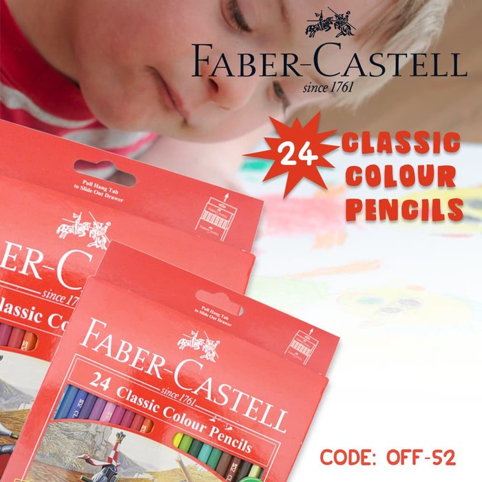 

Lucu Pensil Warna Kayu 24 Warna Faber Castell Classic (Off-52) Trendi