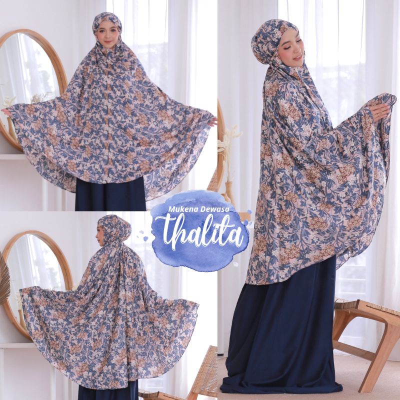 Best Seller!! Mukena Dewasa Motif Floral_Mukena Thalita_bahan Katun Rayon Premium_Nyaman dipakai