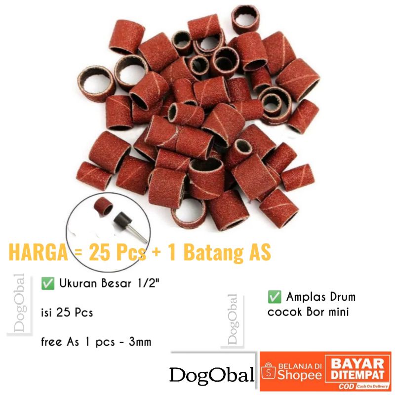 Amplas bulat Lonjong Bor mini ukir isi 25 Pcs bor mini grinder Amplas bor cun tuner 3mm