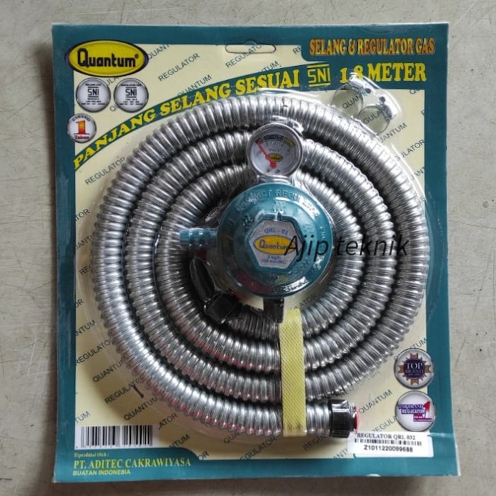 Regulator gas dan selang quantum 1.8 mtr SNI Termurah