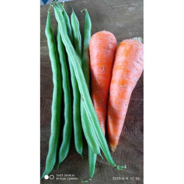 

paket sayur tumis buncis dan wortel 500 gr. "SEKAR LABU