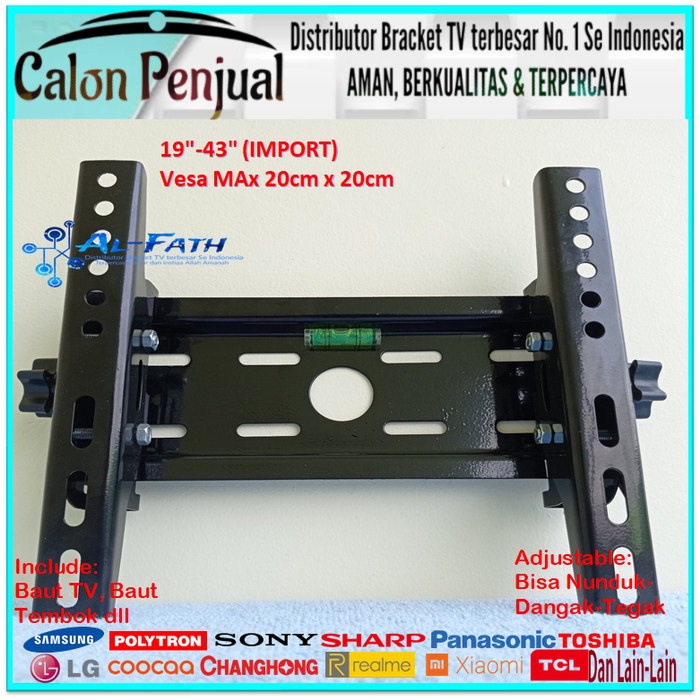 Bracket TV TCL 19 s/d 43 inch IMPORT QUALITY Garansi 100% cocok