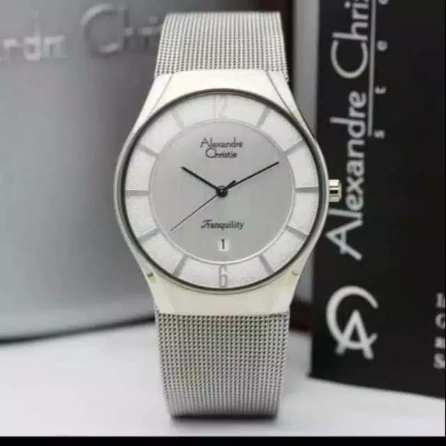Jam tangan pria Alexandre Christie AC 8331 AC8331 silver Original