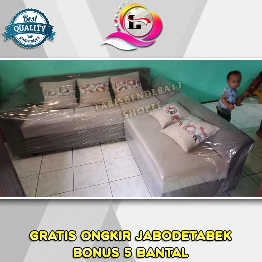 Sofa L Minimalis Minang Tanpa Meja | Elegan & Modern | Bisa pilih Warna - Jakarta Bogor Depok Bekasi