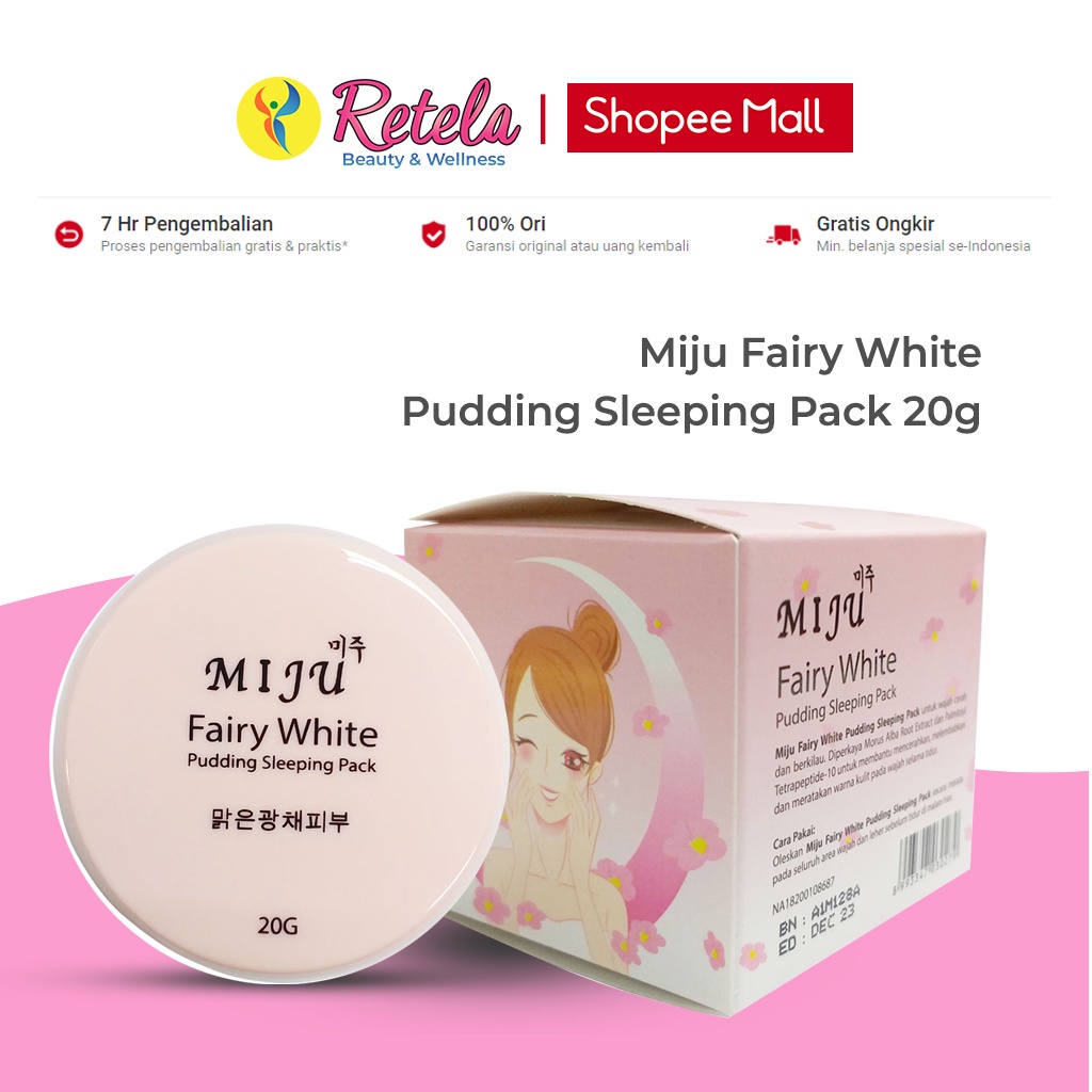 Jual Miju Fairy White Pudding Sleeping Pack 20g / Sleeping Mask / Night