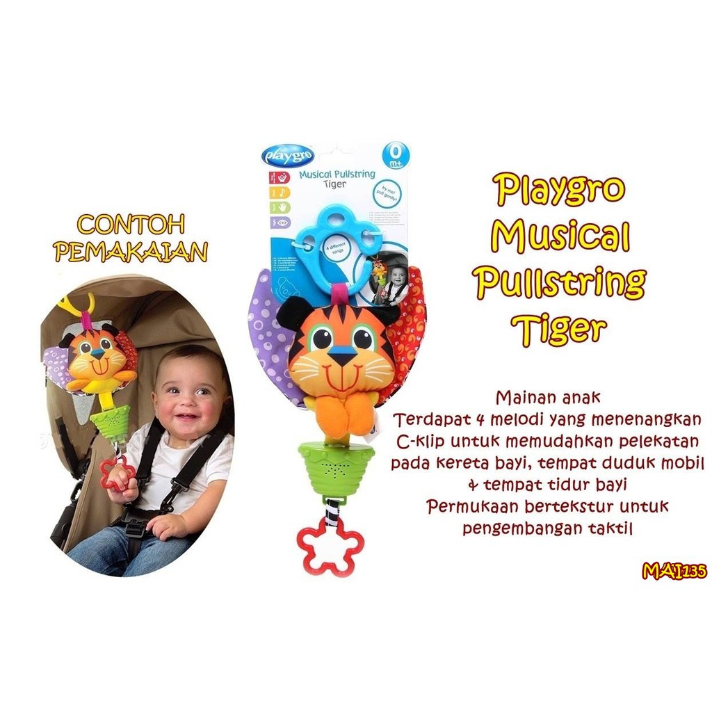 MAI135 Playgro Musical Pullstring Tiger Mainan Anak