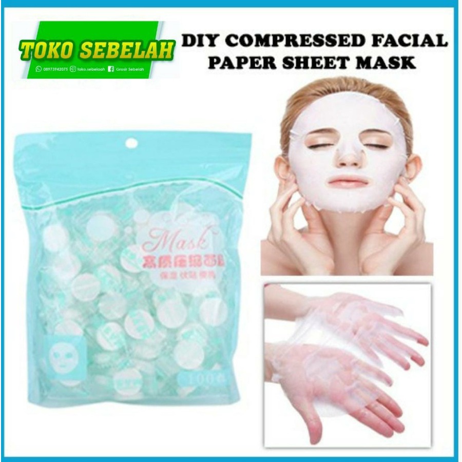 Glowing Compressed Paper Mask Sheet TABLET MASKER WAJAH Topeng Facial