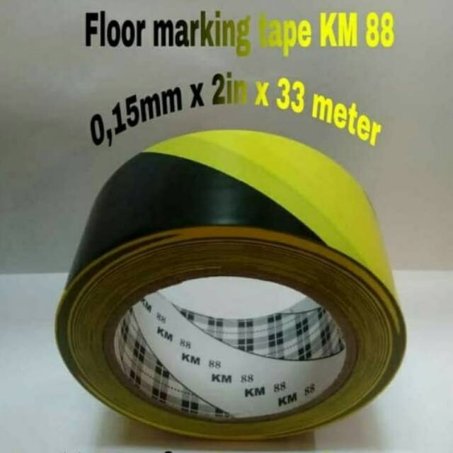 

Flor marking km 88 tape yellow blck size 2in×33m