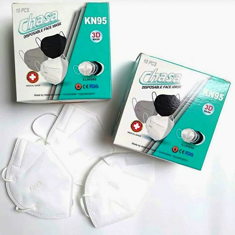 Masker 5ply KN95 Earloop Chasa 3D Mask Kemenkes isi 10pc