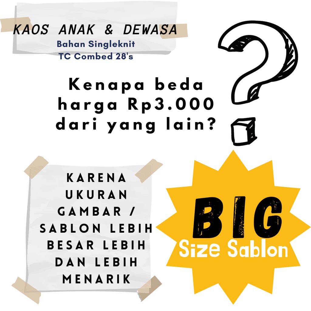 BIG! BAJU ANAK COWOK 3-12 Tahun - Remaja - Dewasa - JUMBO MR.STUMBLE (Gambar Besar)